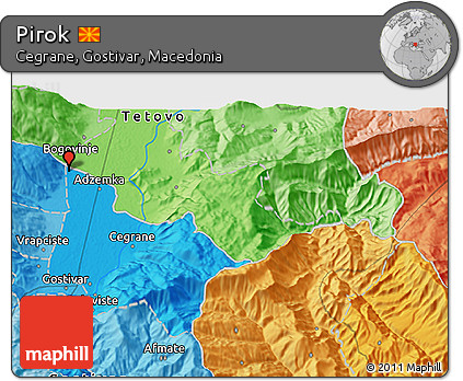 Political 3D Map of Pirok