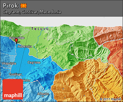 Political 3D Map of Pirok
