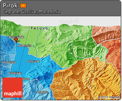 Political 3D Map of Pirok