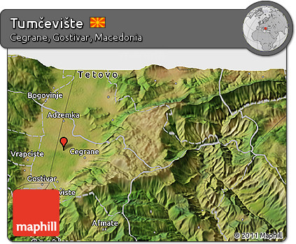 Satellite 3D Map of Tumčevište