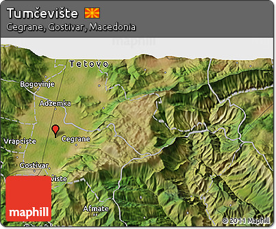 Satellite 3D Map of Tumčevište