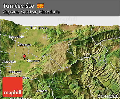 Satellite 3D Map of Tumčevište