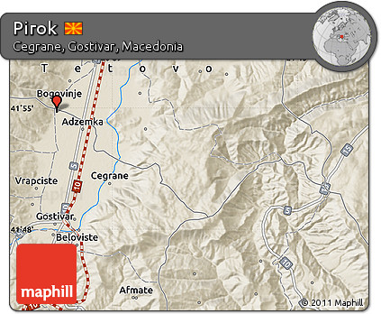 Shaded Relief Map of Pirok