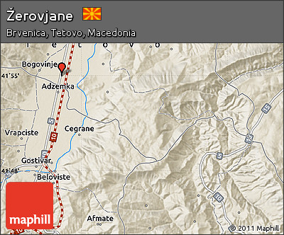 Shaded Relief Map of Žerovjane