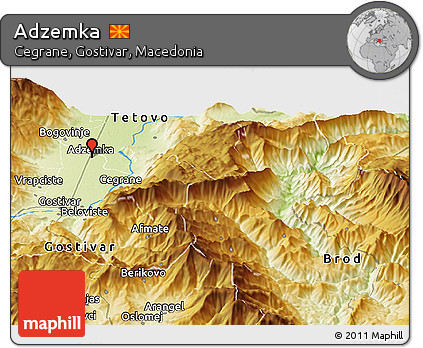 Physical Panoramic Map of Adzemka