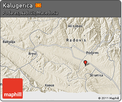Shaded Relief 3D Map of Kalugerica