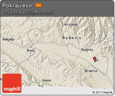 Shaded Relief 3D Map of Pokrajčevo