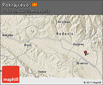 Shaded Relief 3D Map of Pokrajčevo