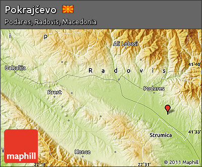 Physical Map of Pokrajčevo
