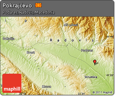 Physical Map of Pokrajčevo