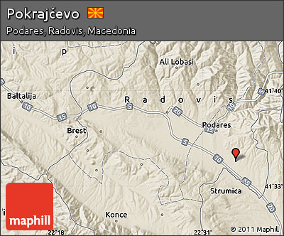 Shaded Relief Map of Pokrajčevo