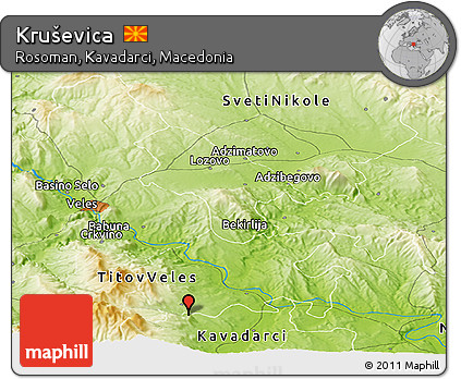 Physical Panoramic Map of Kruševica