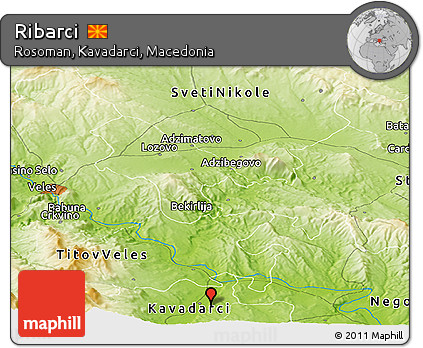 Physical Panoramic Map of Ribarci
