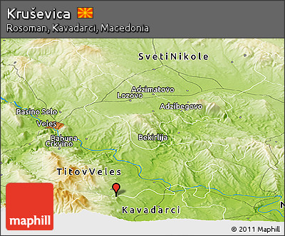 Physical Panoramic Map of Kruševica
