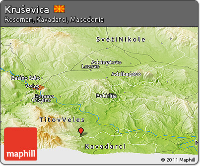 Physical Panoramic Map of Kruševica