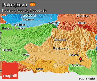 Political Panoramic Map of Pokrajčevo