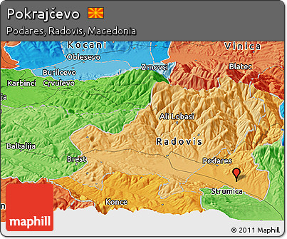 Political Panoramic Map of Pokrajčevo
