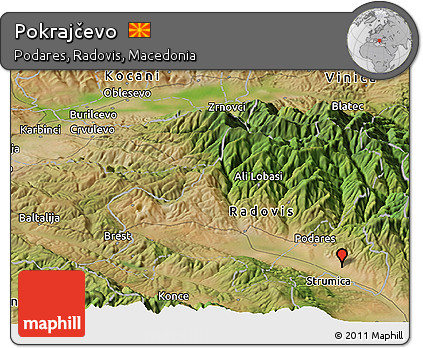 Satellite Panoramic Map of Pokrajčevo
