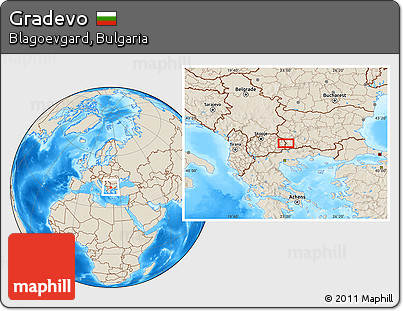 Shaded Relief Location Map of Gradevo