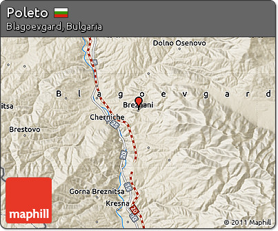 Shaded Relief Map of Poleto