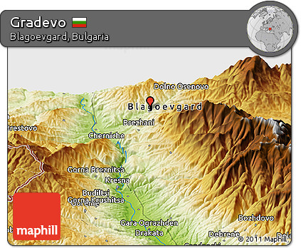 Physical Panoramic Map of Gradevo