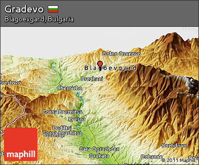 Physical Panoramic Map of Gradevo