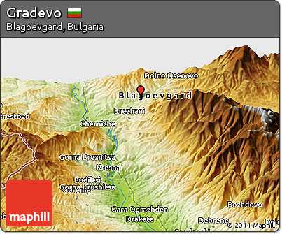 Physical Panoramic Map of Gradevo