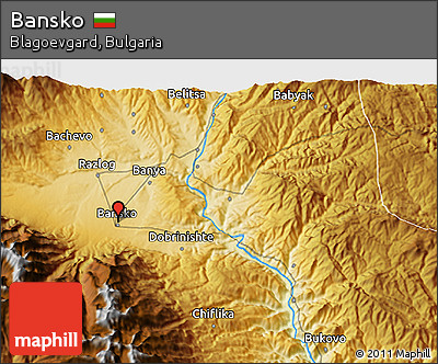 Physical 3D Map of Bansko