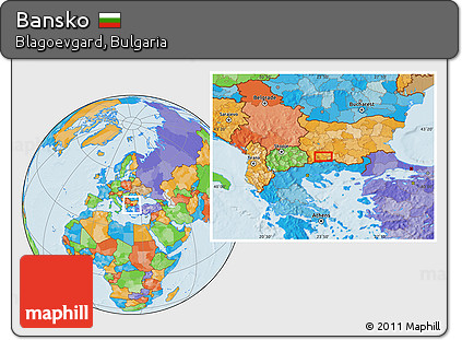 Political Location Map of Bansko