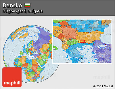 Political Location Map of Bansko