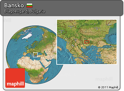 Satellite Location Map of Bansko