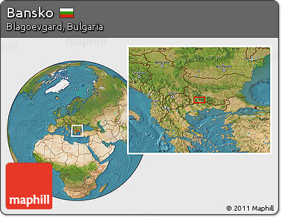Satellite Location Map of Bansko