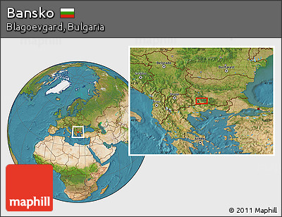 Satellite Location Map of Bansko
