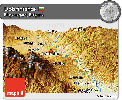 Physical Panoramic Map of Dobrinishte