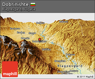 Physical Panoramic Map of Dobrinishte