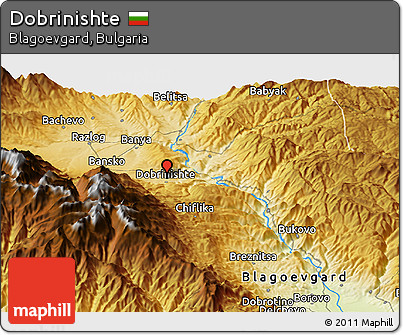 Physical Panoramic Map of Dobrinishte