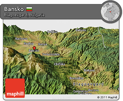 Satellite Panoramic Map of Bansko