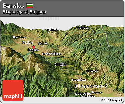 Satellite Panoramic Map of Bansko