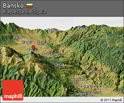 Satellite Panoramic Map of Bansko