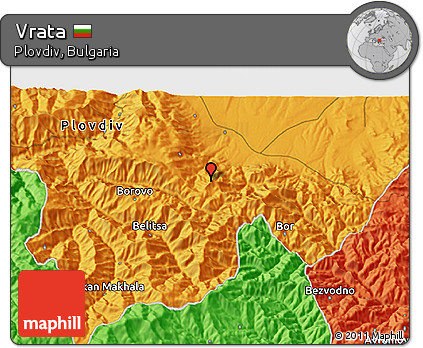Political 3D Map of Vrata