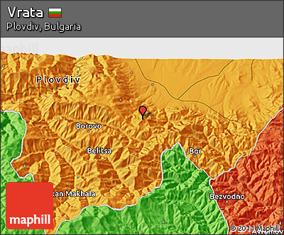 Political 3D Map of Vrata