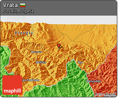 Political 3D Map of Vrata