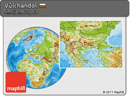 Physical Location Map of Vŭlchandol