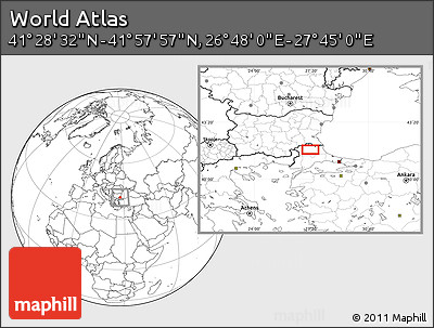 Blank Location Map of the Area around 41° 43' 14" N, 27° 16' 29" E