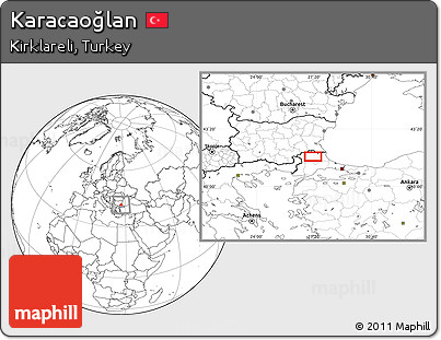 Blank Location Map of Karacaoğlan