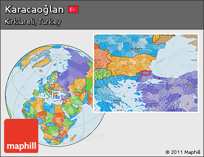 Political Location Map of Karacaoğlan