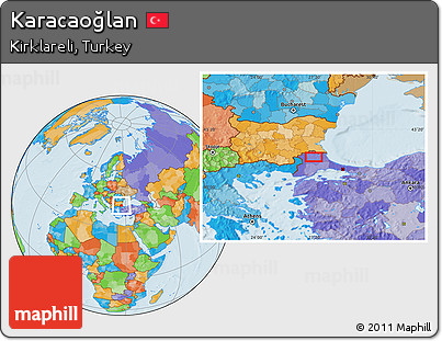 Political Location Map of Karacaoğlan