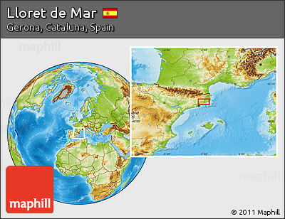 Physical Location Map of Lloret De Mar