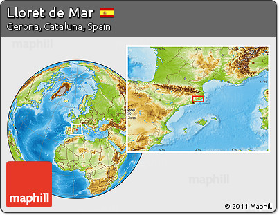 Physical Location Map of Lloret De Mar