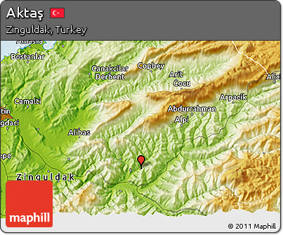 Physical 3D Map of Aktaş